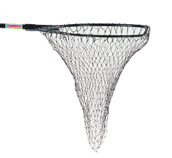 Black Octagonal Salmon Net  Bow Size: 30 1/2" x 31 1/4" Handle Length: 48" S.A.W. Net Depth: 48"