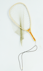 Wood Frame Trout Net Bow Size: 10 1/2" x 15" Net Depth 24" Total Length: 22"